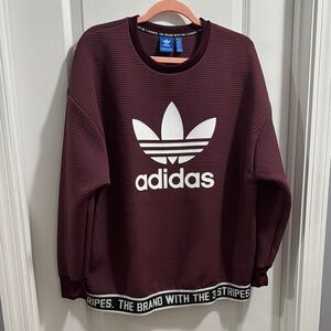 Adidas Red Crewneck with Iconic Logo